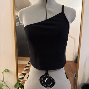 Abercrombie Black One-Shoulder Crop Top